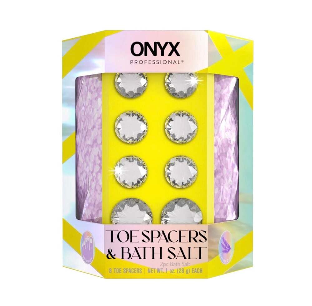 Onyx Professional Gemstone Toe Spacers & Lavender Bath Salt Set, 10 Piece